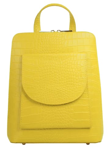 Cluty Rucksack echt Leder in gelb