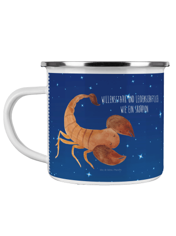 Mr. & Mrs. Panda Tasse Sternzeichen Skorpion mit Spruch in Sternenhimmel Blau