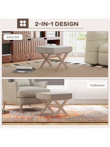 HOMCOM Sitzhocker-51L x 47B x 42H cm-Beige