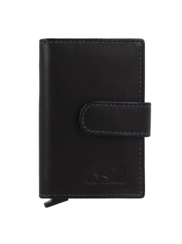 Greenburry Nappa Kreditkartenetui RFID Schutz Leder 7 cm in blue