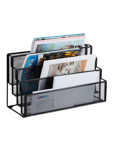 relaxdays Zeitschriftenhalter in Schwarz