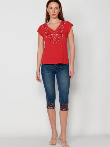 KOROSHI KURZÄRMELBLUSE in rot