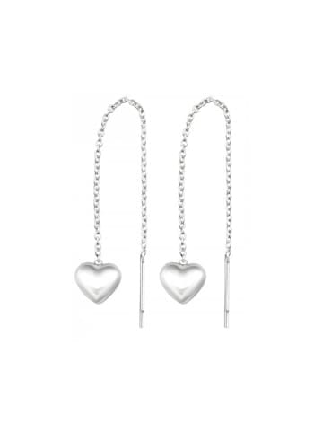 Alexander York Ohrhänger Kette mit HERZ in 925 Sterling Silber, 2-tlg. in silber
