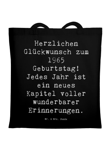 Mr. & Mrs. Panda Umhängetasche Spruch 1965 Geburtstag mit Spruch in Schwarz