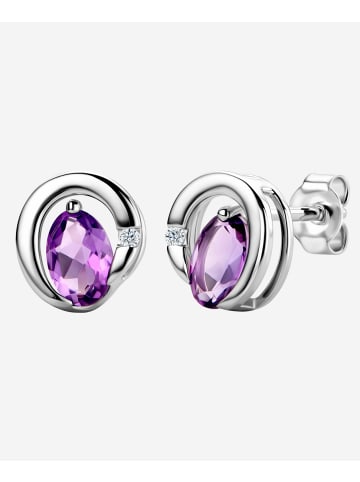 Diamant L'éternel Ohrringe aus 585 Weißgold mit 0.8 Karat Diamant mit Amethyst
