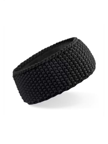 Yuhu Damen Winter Stirnband Waffel-Strick, Fleece gefüttert in Schwarz
