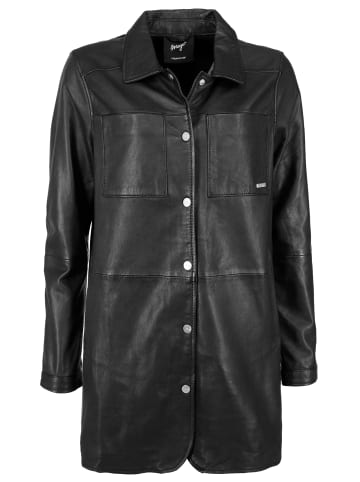 Maze Lederhemd 42020135 in schwarz