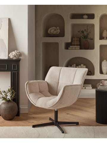 Beliani Sessel AUMA in Beige/Schwarz - (W) 71 x (H) 85 x (L) 78 cm