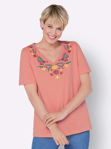 Sieh an! V-Shirt in flamingo