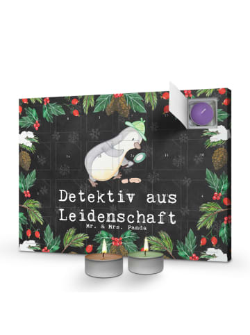Mr. & Mrs. Panda Adventskalender Detektiv Leidenschaft mit Spruch in Kreidetafel