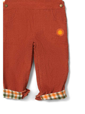Little Green Radicals Gefütterte Bio-Cord-Latzhose in Orange