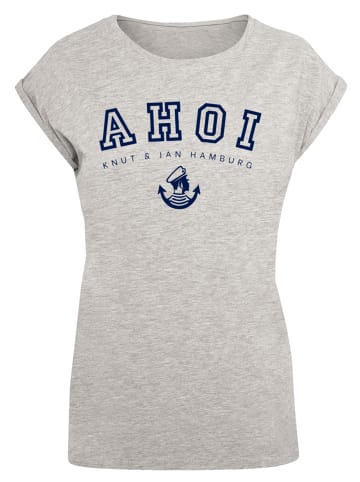 F4NT4STIC Extended Shoulder T-Shirt Ahoi Knut & Jan Hamburg in grau meliert