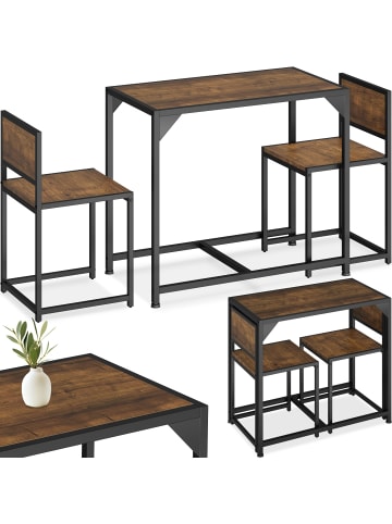tectake Essgruppe 3-teilig, mit höhenverstellbaren Kunststofffüßen