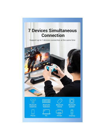 Vention USB Bluetooth 5.0 Adapter Schwarz für Computer und in Schwarz