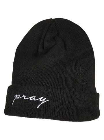 Mister Tee Mister Tee Unisex Pray Embroidery Beanie in black/white