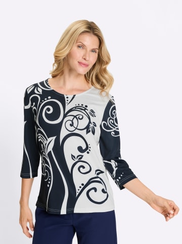 Sieh an! 3/4-Arm-Shirt in ecru-marine-bedruckt