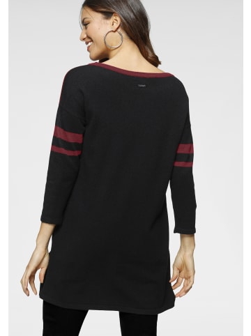 Laura Scott Longpullover in schwarz-dunkelrot