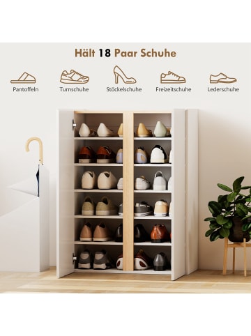 HOMCOM Schuhschrank-70L x 33,5B x 95H cm-Weiß