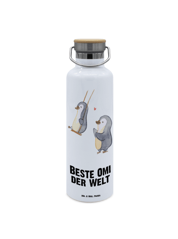 Mr. & Mrs. Panda Trinkflasche Pinguin Beste Omi der Welt mit Spruch in Weiß