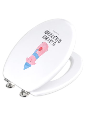 Mr. & Mrs. Panda WC Brille Schwein Glühwein mit Spruch in Weiß