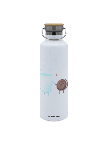 Mr. & Mrs. Panda Trinkflasche Aus Edelstahl Milch Keks ohne Spruch in Weiß