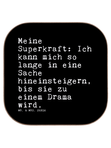 Mr. & Mrs. Panda Glasuntersetzer Meine Superkraft: Ich kann... m... in Schwarz