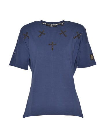 Roberto Geissini Cross-Wings T-Shirt Dunkelblau