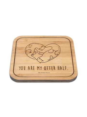 Mr. & Mrs. Panda Tischuntersetzer Otter Herz mit Spruch in Transparent