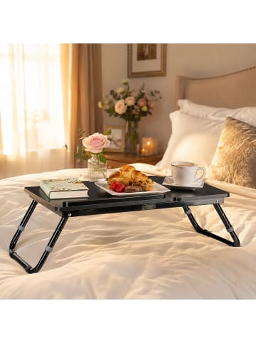 relaxdays Laptoptisch in Schwarz - (B)75 x (H)40 x (T)35 cm