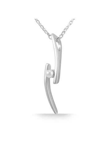 Adeliás Damen Anhänger aus 925 Silber mit Perle in silber
