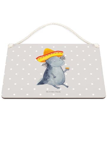 Mr. & Mrs. Panda holzbild Axolotl Tequila ohne Spruch in Grau Pastell