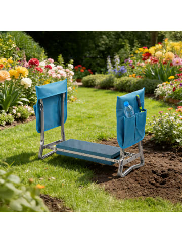 relaxdays Kniebank in Hellblau - (B)60 x (H)50 x (T)27,5 cm