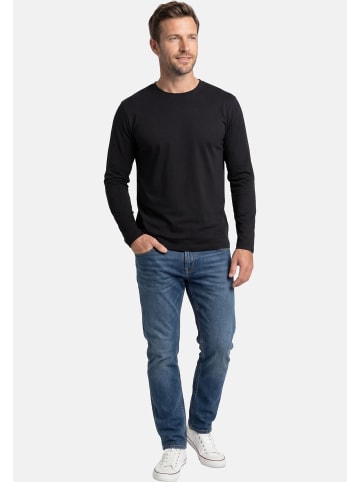 Ragman Langarmshirt Basic in Schwarz / dunkelgrau