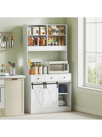 HOMCOM Küchenschrank-93,5L x 40B x 180H cm-Weiß