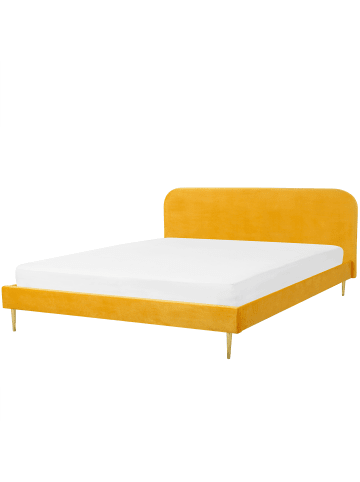 Beliani Doppelbett FLAYAT in Gelb/Gold - (W) 193 x (H) 109 x (L) 215 cm