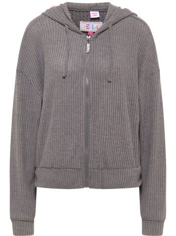 IZIA Damen Kapuzensweatjacke in Anthrazit