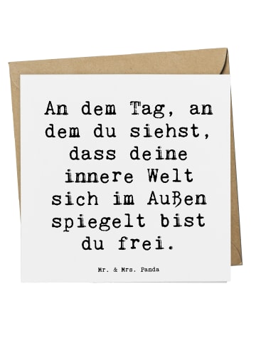 Mr. & Mrs. Panda Glückwunschkarte Spruch Selbstreflexion Freihei... in Weiß