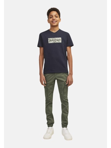 JACK & JONES Junior Cargohose 'PAUL FLAKE' in grün