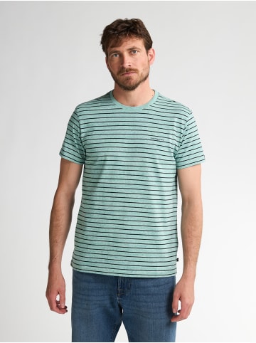 Petrol Industries Gestreiftes T-Shirt Crow in Blau