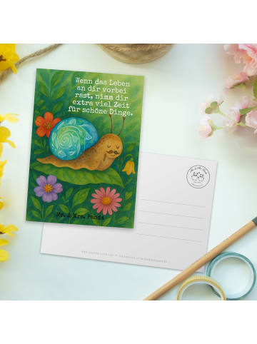 Mr. & Mrs. Panda Postkarte Schnecke Sir Design mit Spruch in Weiß