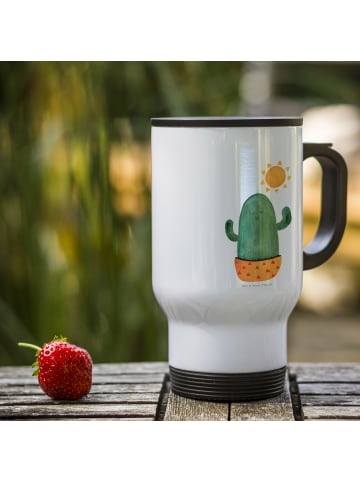 Mr. & Mrs. Panda Thermobecher Für Tee Kaktus Sonne ohne Spruch in Weiß