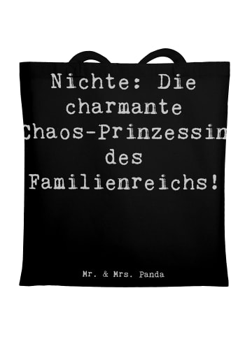 Mr. & Mrs. Panda Tragetasche Nichte Chaos-Prinzessin mit Spruch in Schwarz