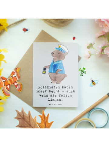 Mr. & Mrs. Panda Valentinstagskarte Polizist Humor mit Spruch in Grau Pastell