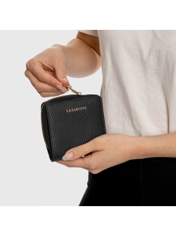 Lazarotti Bologna Leather Medium Zip-Around Geldbörse Leder 10 cm in black
