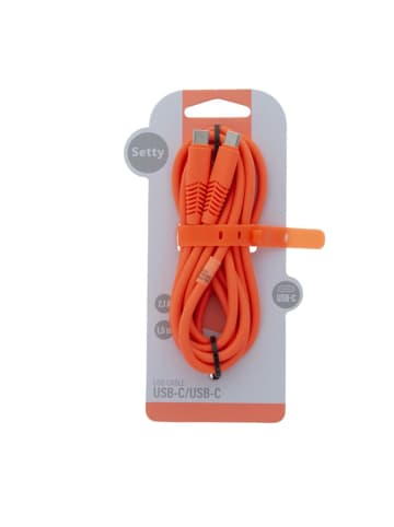 COFI 1453 Setty Ladekabel USB-C auf USB-C KSC-C-1.5210 1,5m 10.5W 2,1A Orange in Schwarz