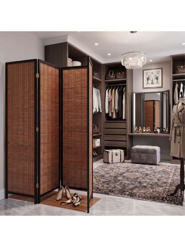 relaxdays Paravent in Braun - (B)160 x (H)170 cm