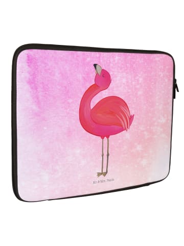 Mr. & Mrs. Panda Notebook Tasche Flamingo Stolz ohne Spruch in Aquarell Pink