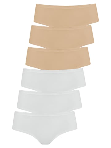 Lisca 6er Pack Panty in white-skin