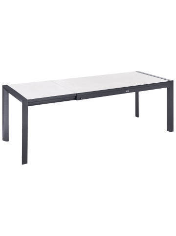 Beliani Esstisch BINASCO in Beige/Schwarz - (W) 90 x (H) 75 x (L) 160 cm