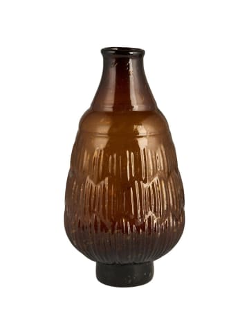 IB Laursen Vase mit schrägem Hals und kleinem Fuß mundgeblasen in braun